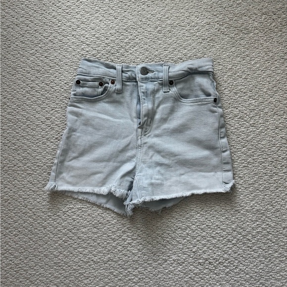Levi's High Rise Light Blue Denim Shorts - Picture 1 of 6